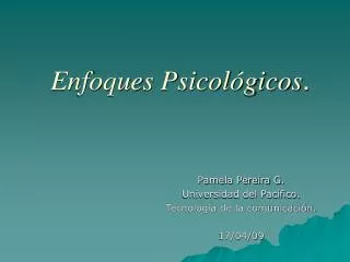 enfoques psicol gicos
