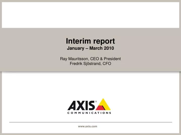interim report january march 2010
