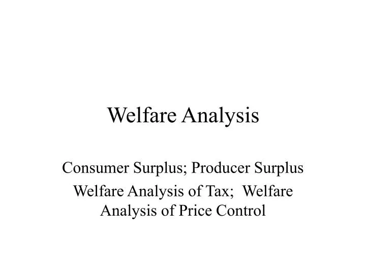 welfare analysis