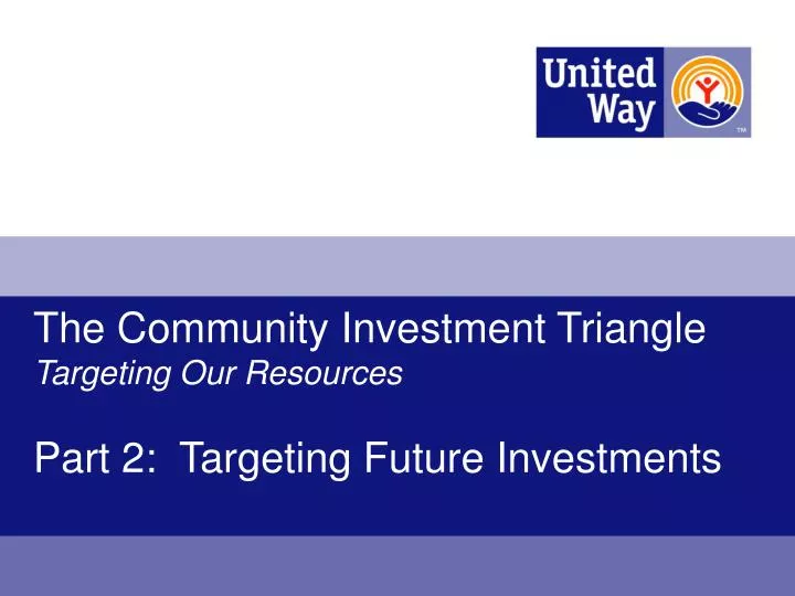 the community investment triangle targeting our resources part 2 targeting future investments