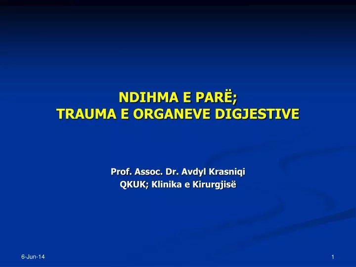 ndihma e par trauma e organeve digjestive