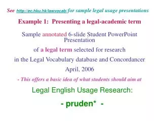 Legal English Usage Research: - pruden* -