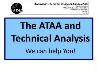 The ATAA and Technical Analysis We can help You!