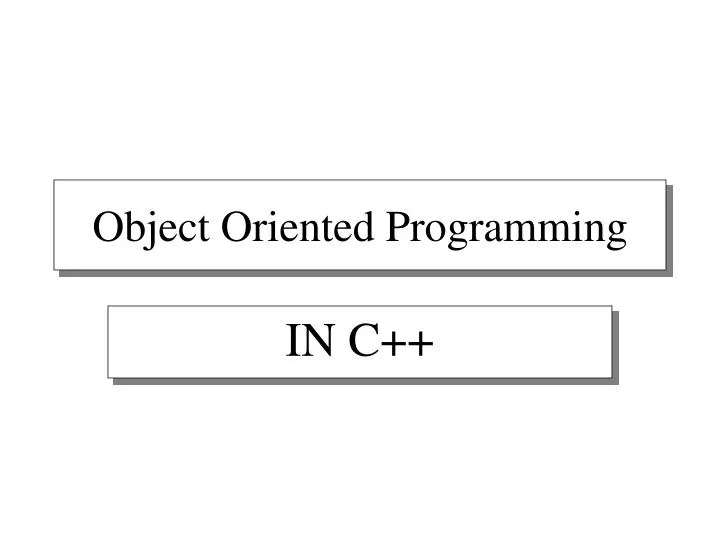 object oriented programming