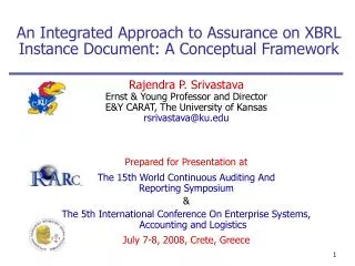 An Integrated Approach to Assurance on XBRL Instance Document: A Conceptual Framework