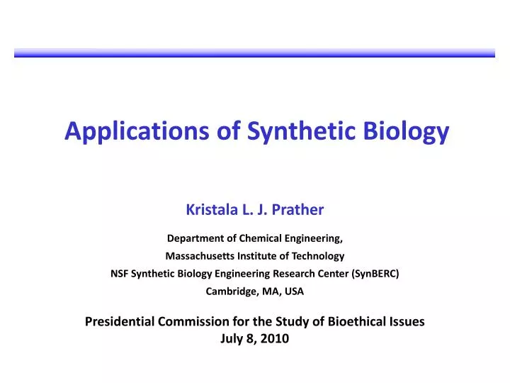 applications of synthetic biology