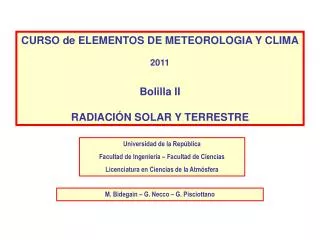 curso de elementos de meteorologia y clima 2011 bolilla ii radiaci n solar y terrestre