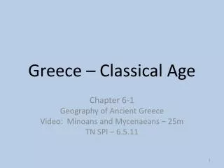 Greece – Classical Age