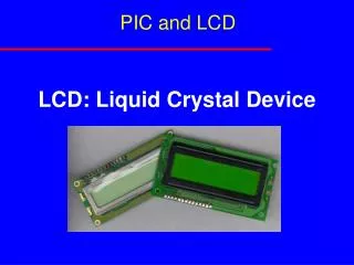 PIC and LCD