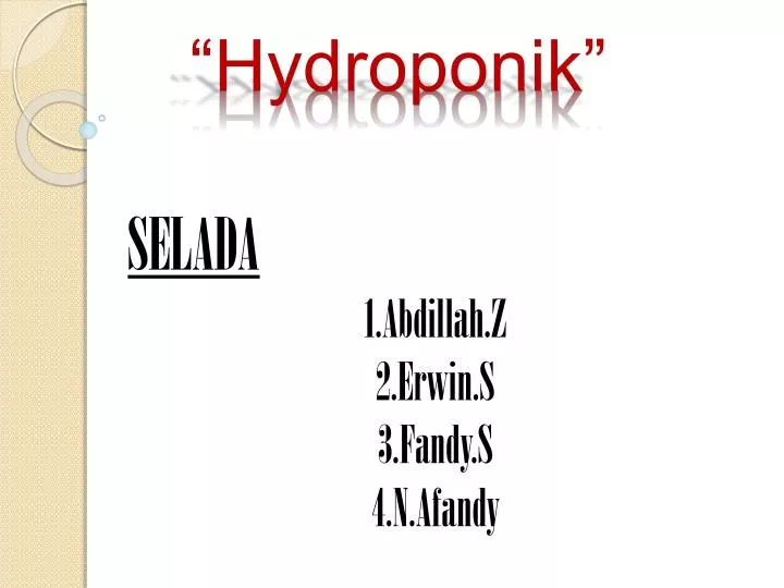 hydroponik
