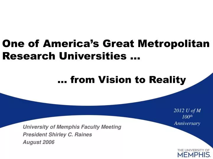 one of america s great metropolitan research universities from vision to reality