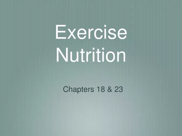 exercise nutrition