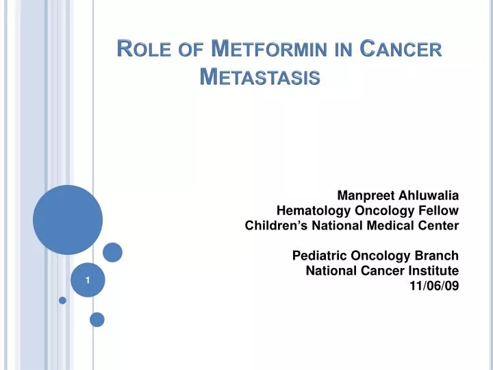 role of metformin in cancer metastasis
