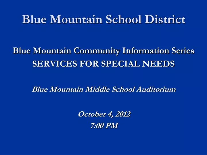 blue mountain school district