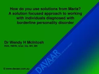 How do you use solutions from Maria? A solution focused approach to working with individuals diagnosed with borderline