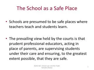 The School as a Safe Place