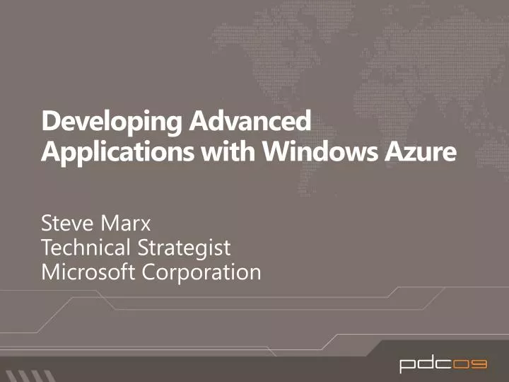developing advanced applications with windows azure