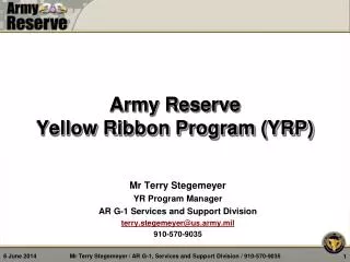 Army Reserve Yellow Ribbon Program (YRP)