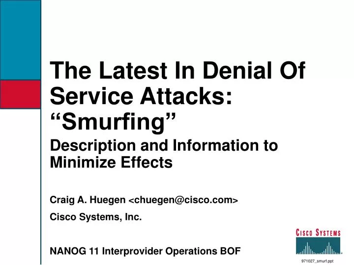 the latest in denial of service attacks smurfing