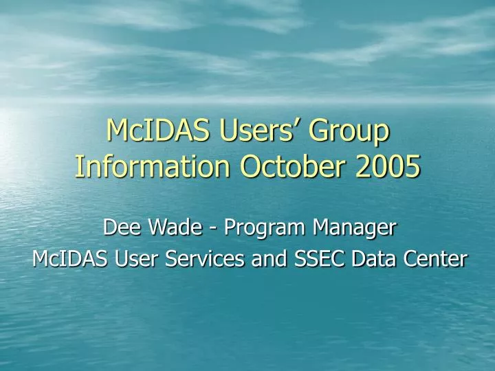 mcidas users group information october 2005