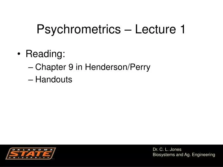 psychrometrics lecture 1