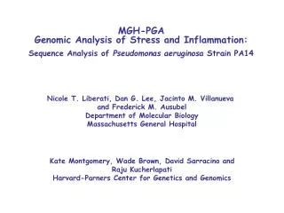 MGH-PGA Genomic Analysis of Stress and Inflammation: Sequence Analysis of Pseudomonas aeruginosa Strain PA14