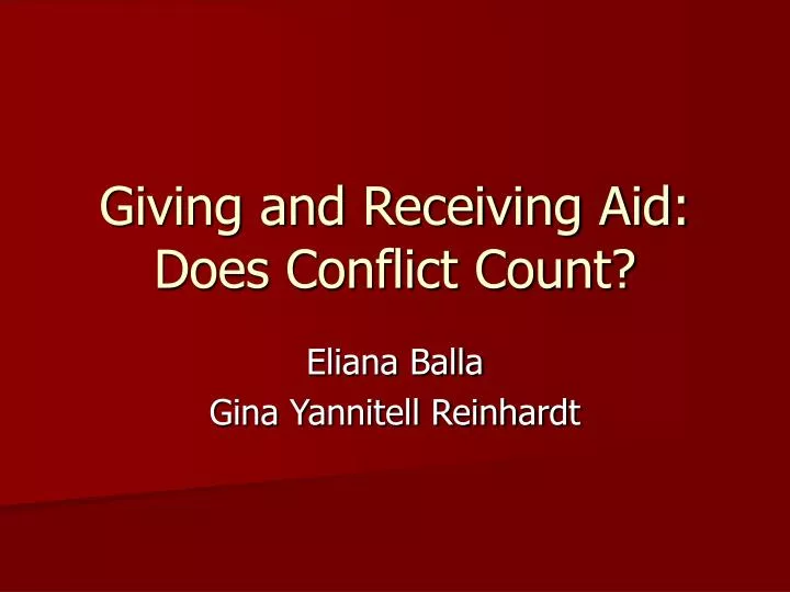 giving and receiving aid does conflict count