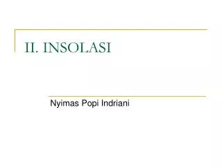 ii insolasi