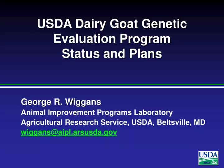 usda dairy goat genetic evaluation program status and plans