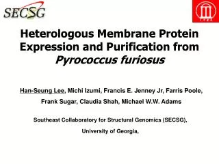 Heterologous Membrane Protein Expression and Purification from Pyrococcus furiosus