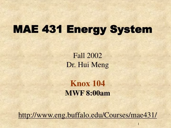 mae 431 energy system