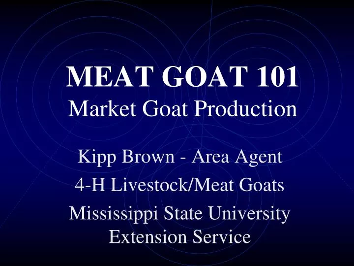meat goat 101 market goat production