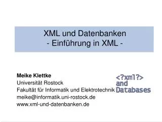 xml und datenbanken einf hrung in xml