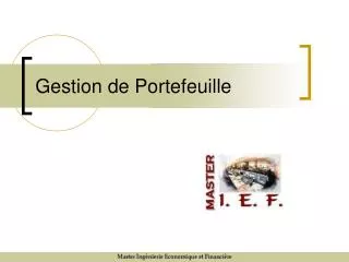 Gestion de Portefeuille