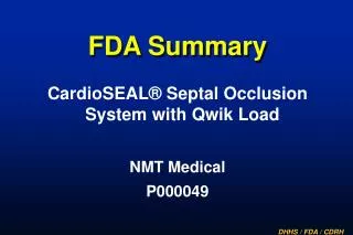 FDA Summary