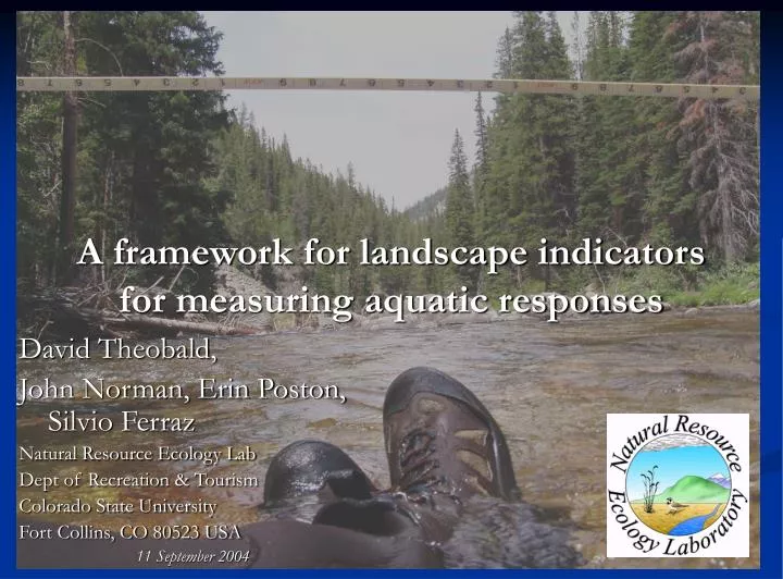 a framework for landscape indicators for measuring aquatic responses