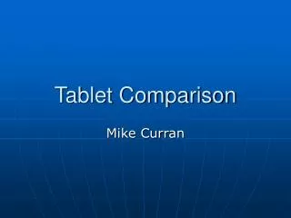 Tablet Comparison