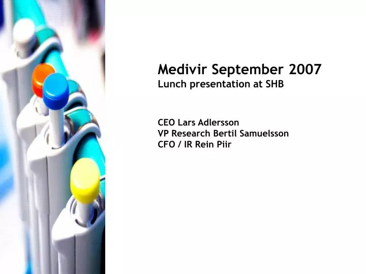 medivir september 2007 lunch presentation at shb