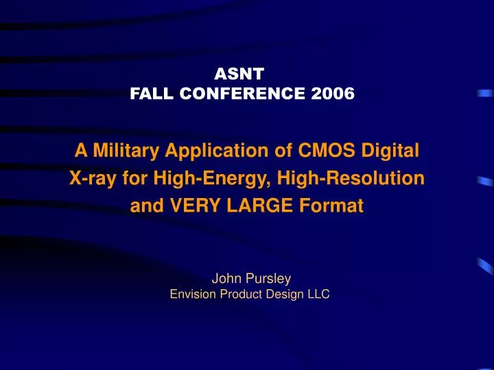a military application of cmos digital x ray for high energy high resolution and very large format