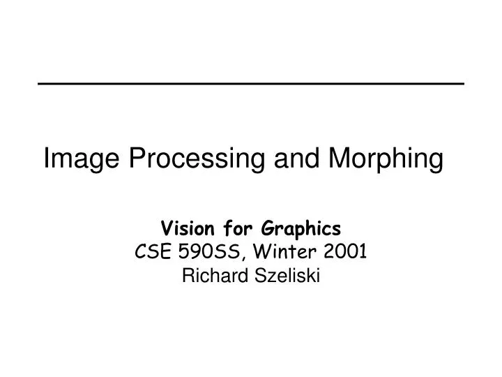 image processing and morphing