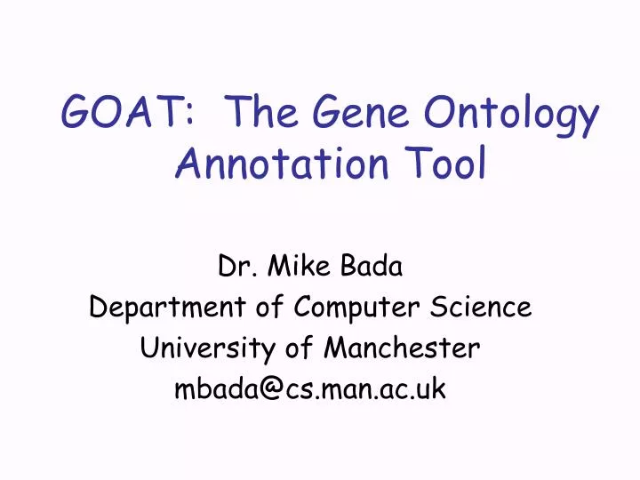goat the gene ontology annotation tool