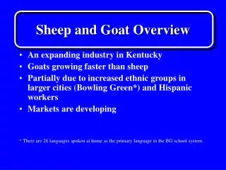 Sheep and Goat Overview