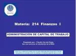 ADMINISTRACIÓN DE CAPITAL DE TRABAJO - slide 1