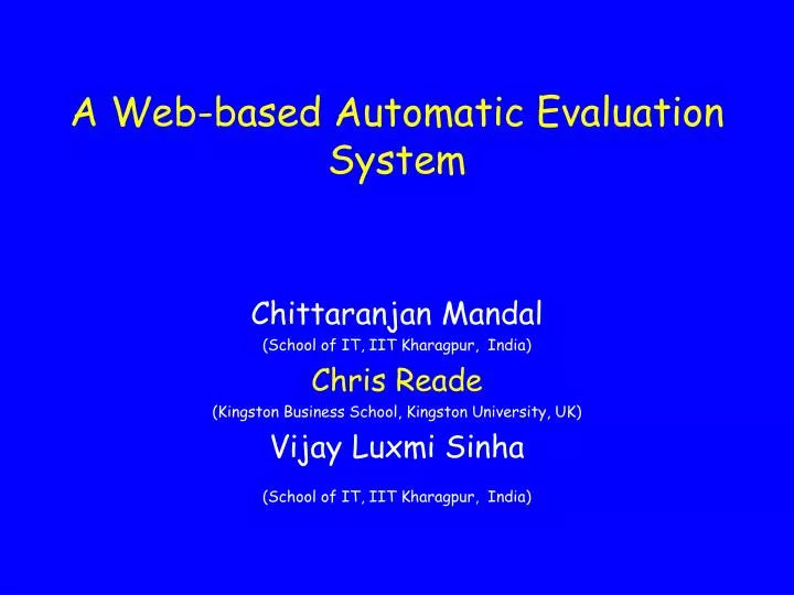 a web based automatic evaluation system