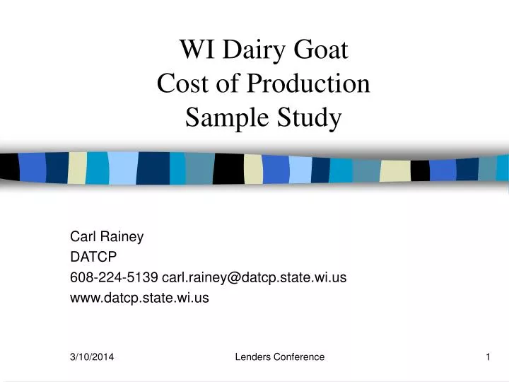 wi dairy goat cost of production sample study