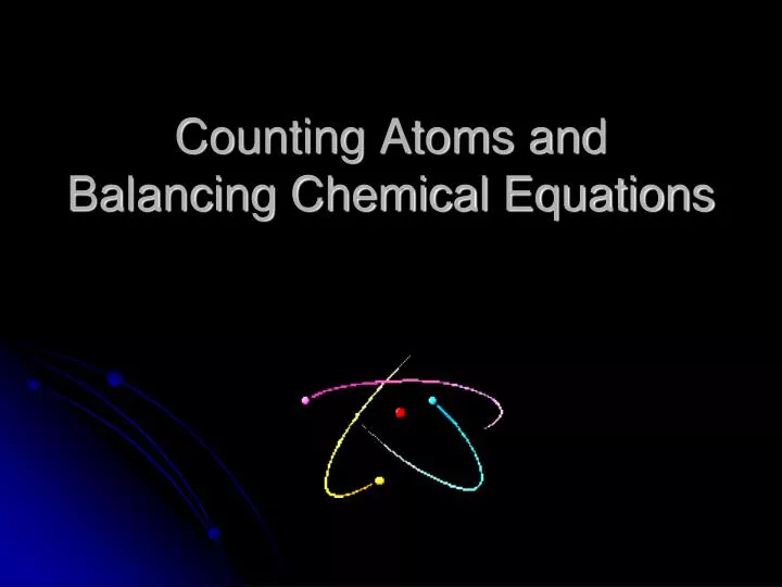 counting atoms and balancing chemical equations