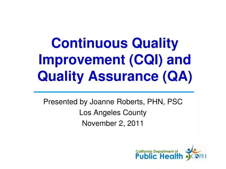 continuous quality improvement cqi and quality assurance qa