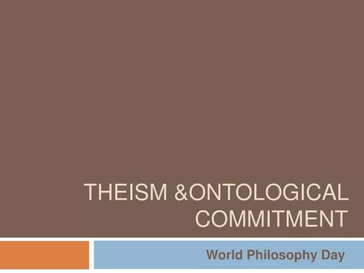 theism ontological commitment