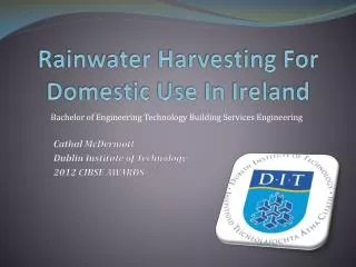 Rainwater Harvesting For Domestic Use In Ireland