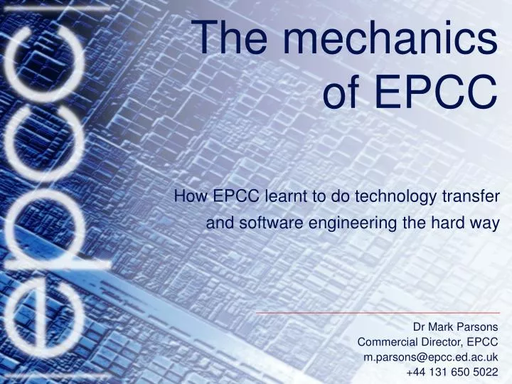 the mechanics of epcc